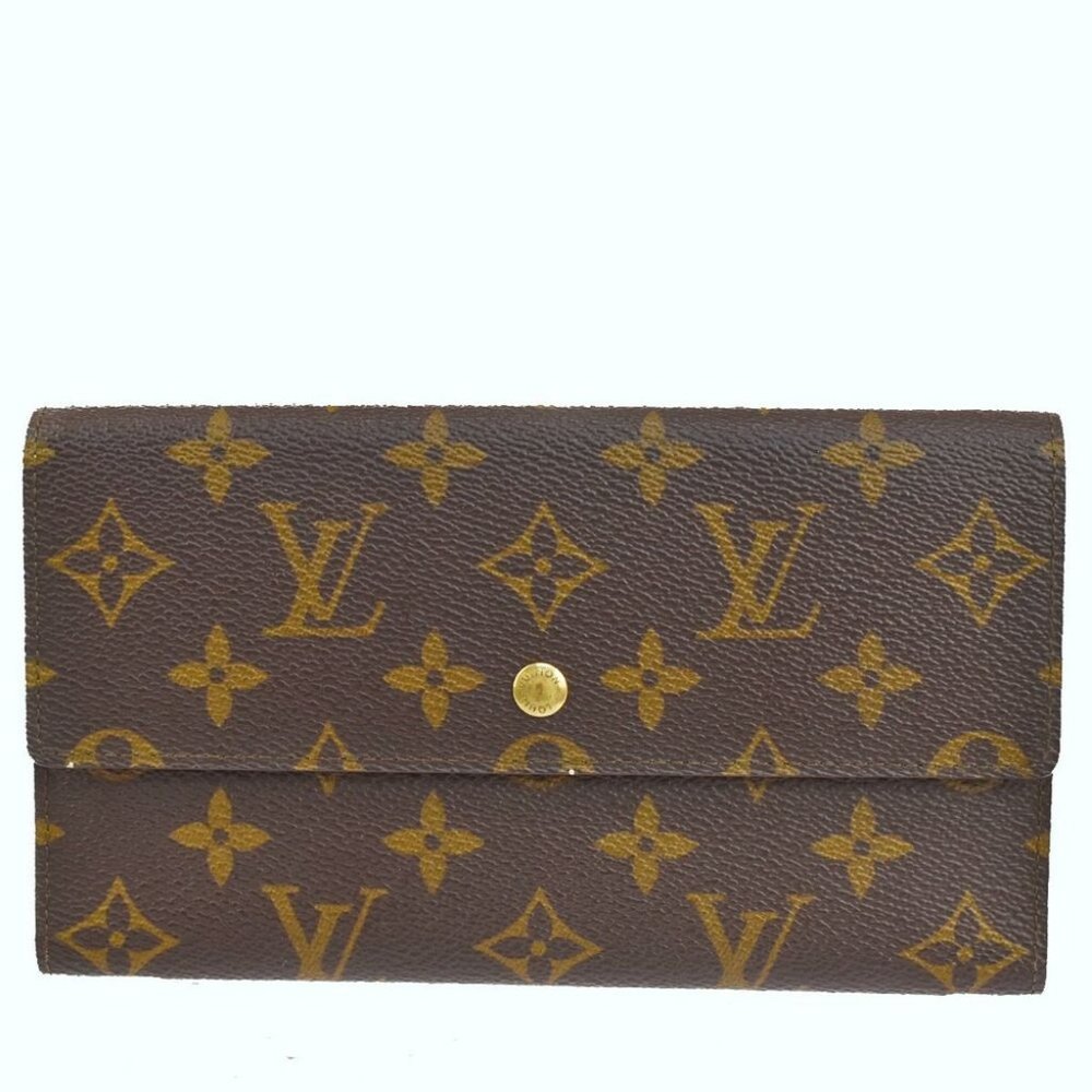 LOUIS VUITTON International Trifold Wallet Monogram Leather Brown M61215 33MT645